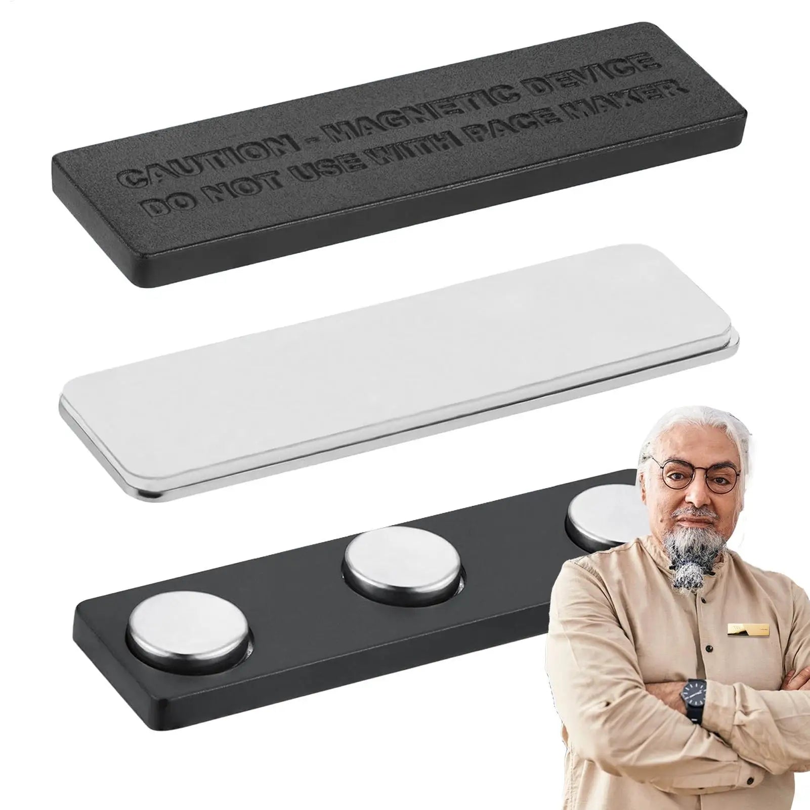 Strong Magnetic Name Tag Badge Metal Fastener ID Cards Durable
