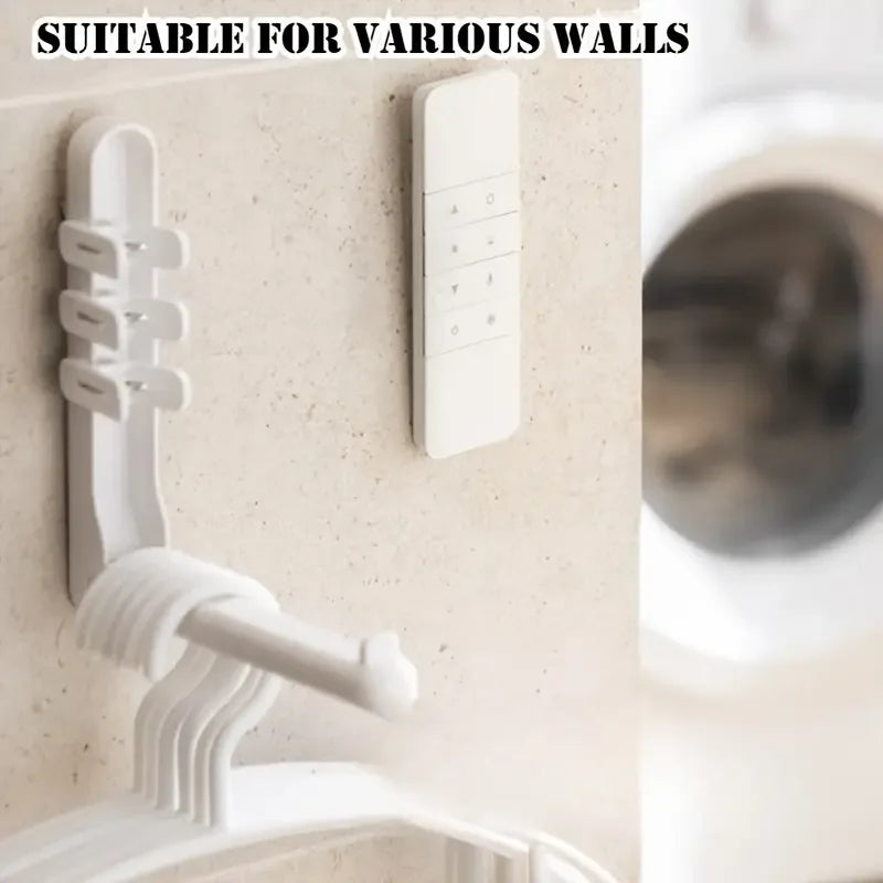 3pcs No Drill Magnetic Remote Holder - Wall Mount for TV/AC/DVD Remotes, White Space-Saving Design Zpaxo