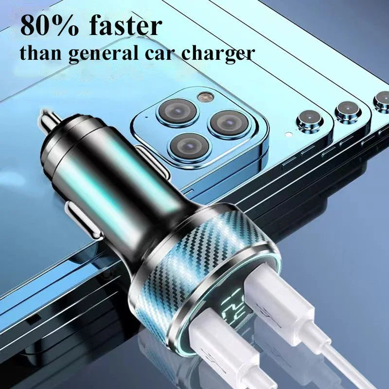 1 USB Car Charger Adapter 300W Fast Charge Voltage Monitor Iphone