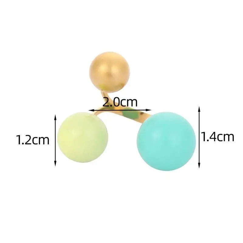 Fashionable Candy Spherical Enamel Droplet Ball Ring Adjustable Open Zpaxo E