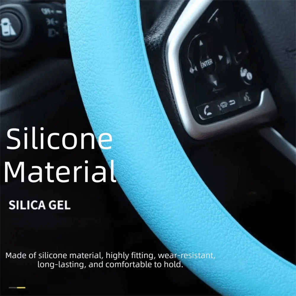 Ultra-thin Silicone Car Steering Wheel Cover Anti-slip Texture Soft Zpaxo