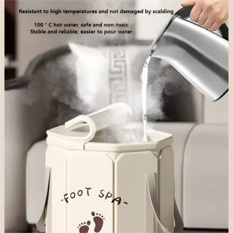 Household Portable Foot Bath Insulated Soaking Bucket Foldable Cover Zpaxo