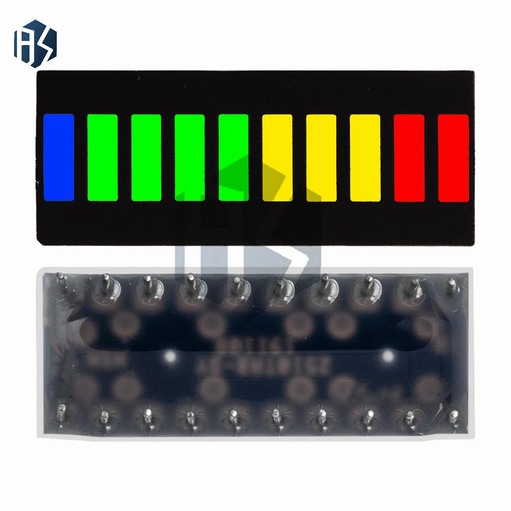 10 grid digital segment LED light bar super bright 2 red+3 yellow+4 green+1 blue light flat tube B10BRYGB Zpaxo