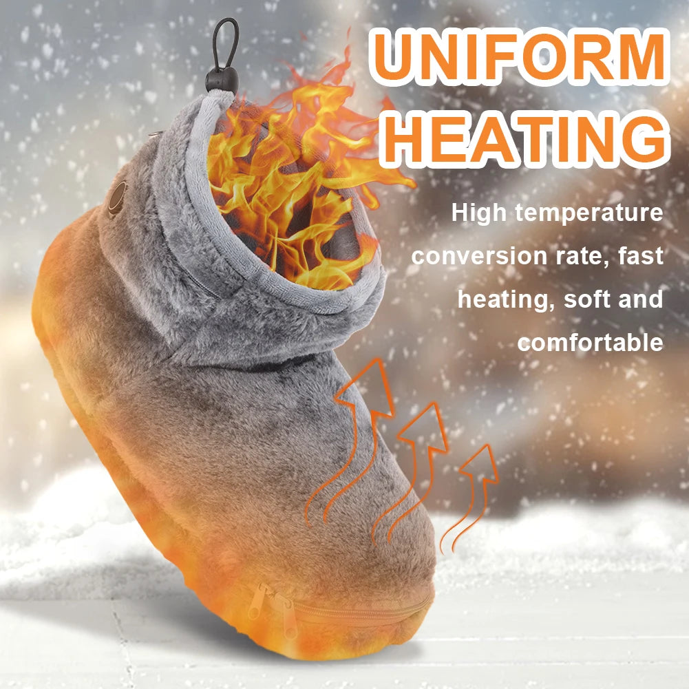 Snow Boots for Women Men 2024 Winter New Thickened Warm Velvet Half Slipper USB Heater Foot Floor Boots Electric Heated Shoes Zpaxo