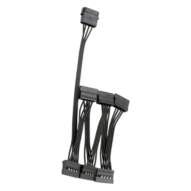 652F 15Pin Male to 3/4/5/6 4Pin Female Power Extension Cable Hard Drive Power Supply Zpaxo