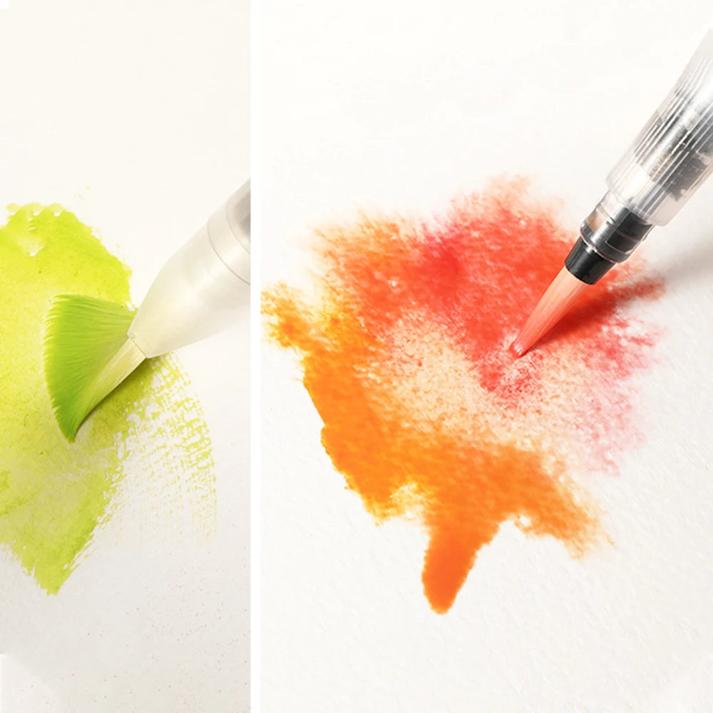 Watercolor Brush Set 3–18 | White Nylon & Water Storage | Zpaxo
