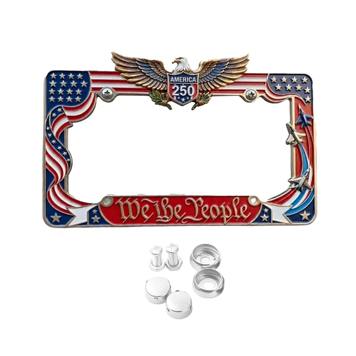 1 American Specifications License Plate Holder Selected Flags Screws Zpaxo 1PCS