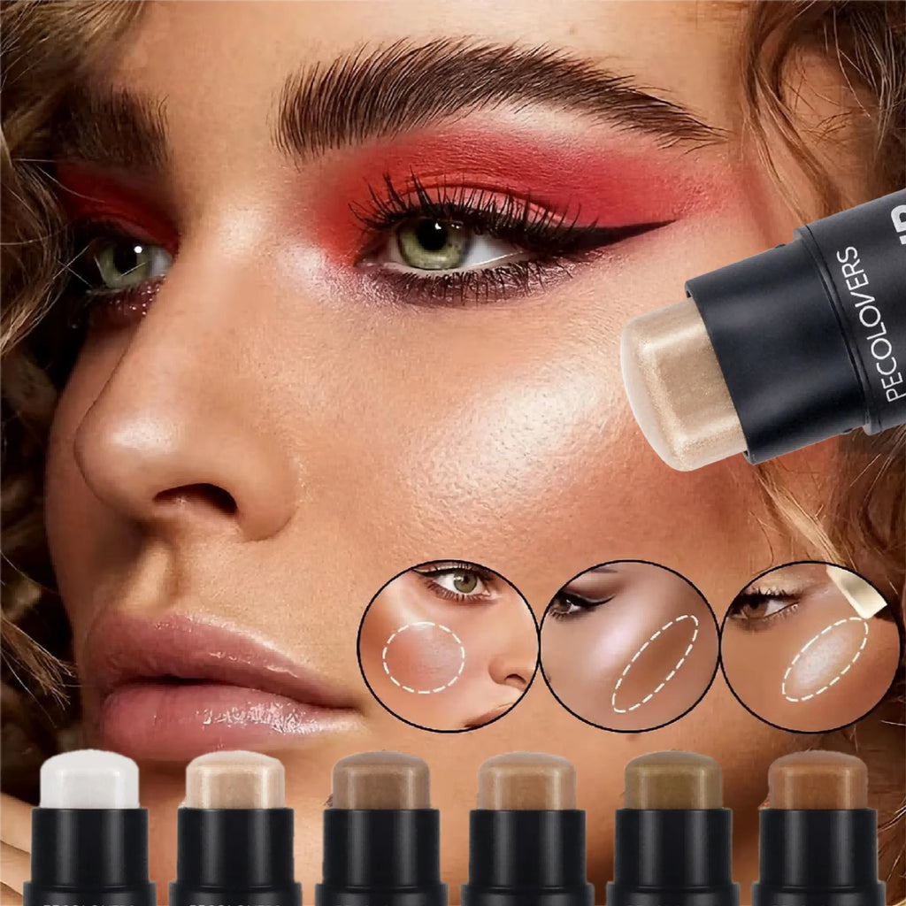 1PC Waterproof Glitter Highlighter Stick - Face & Body Shimmer with Long-Lasting Radiant Glow, Naturally Brightens Facial Zpaxo