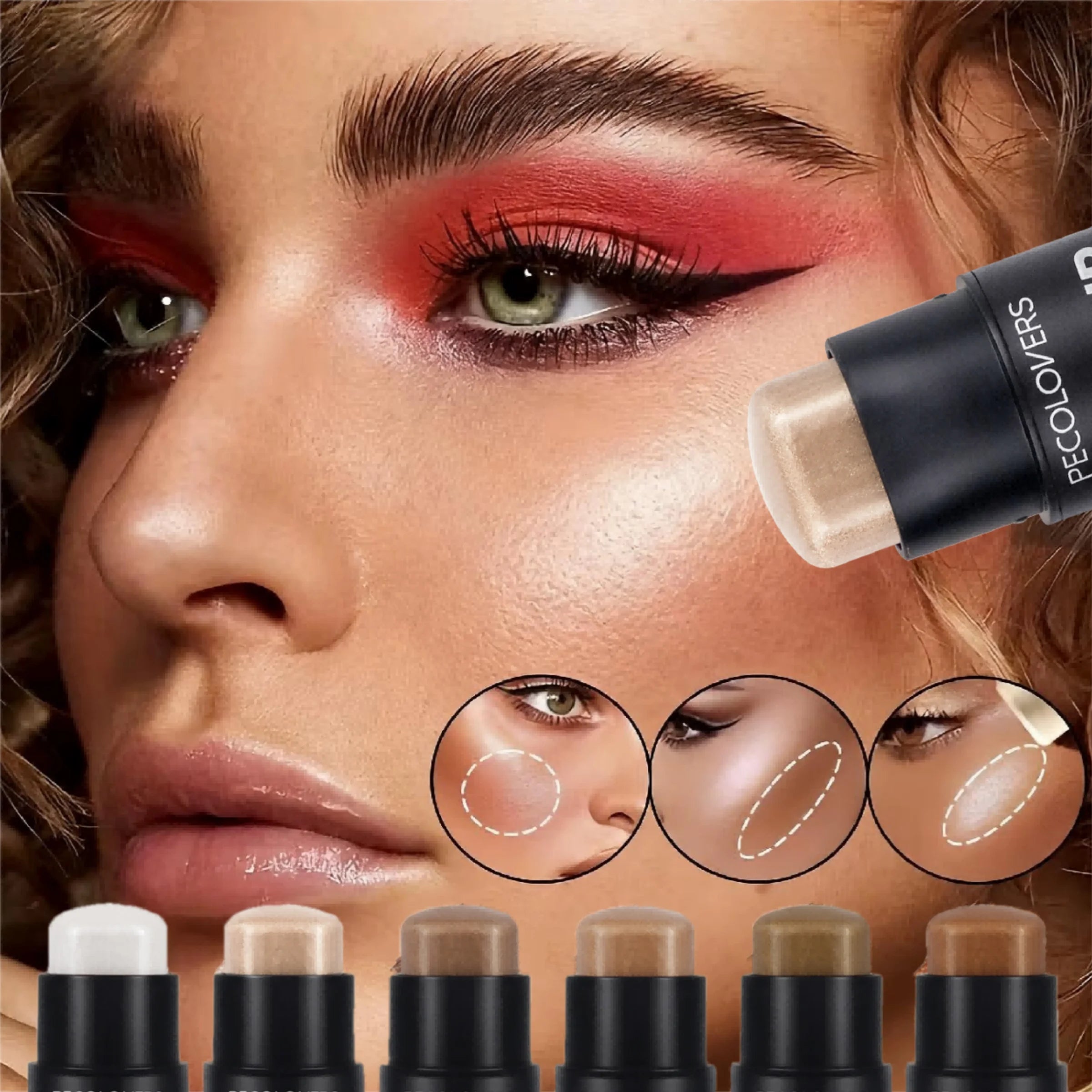 1PC Waterproof Glitter Highlighter Stick - Face & Body Shimmer with Long-Lasting Radiant Glow, Naturally Brightens Facial Zpaxo