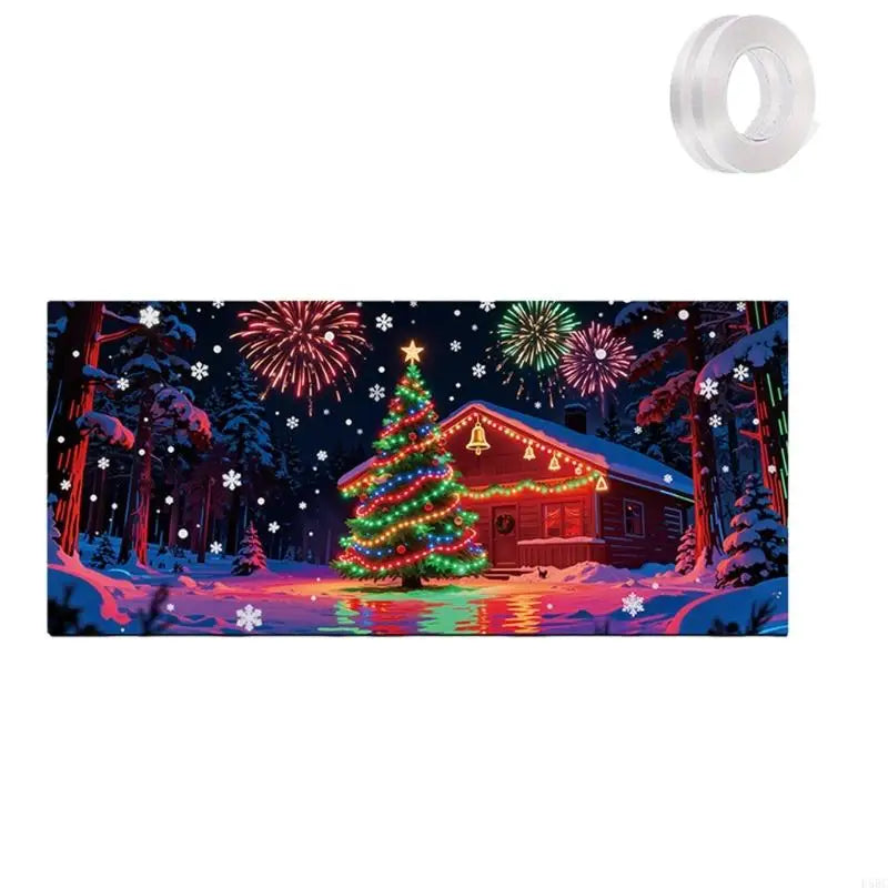 UVlight Activated Christmas Garage Door Cover Standard Glows Dark 2D