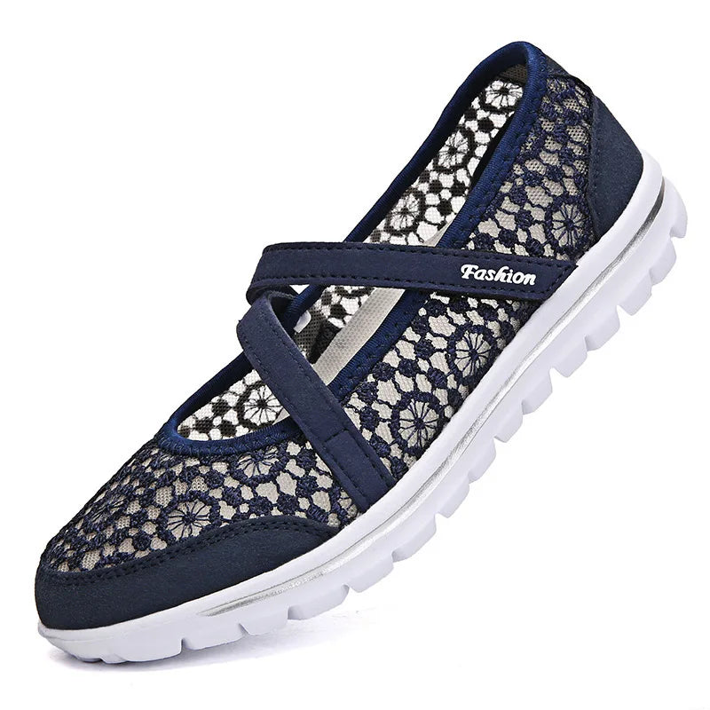 Woman Mesh Flats 2023 Women Fashion Breathable Vulcanized Women's Zpaxo Blue 40(Foot 25cm) China Mainland