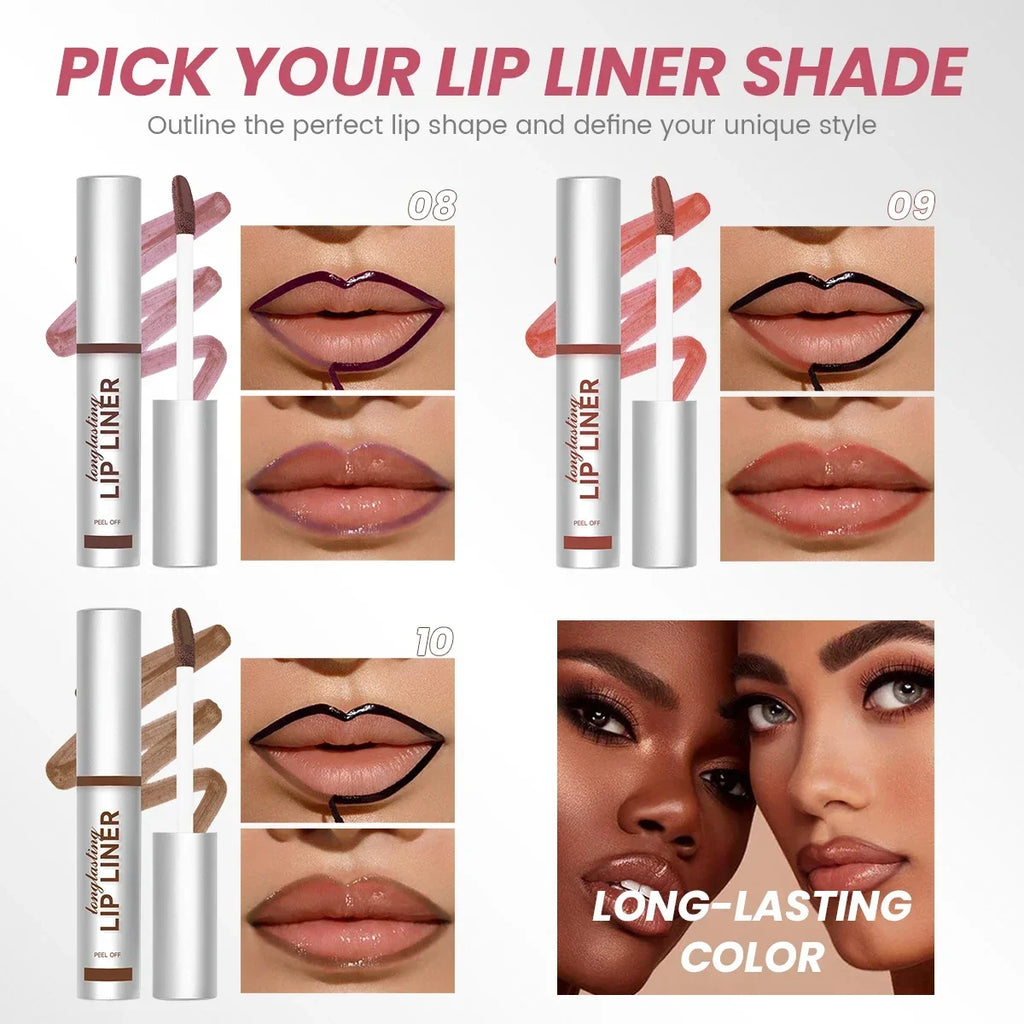 1PC Peel Off Lip Liner Matte Lip Tint Contour Tear-off Lip Stain-Applicator for All Skin Types, Create A Charming Makeup Zpaxo