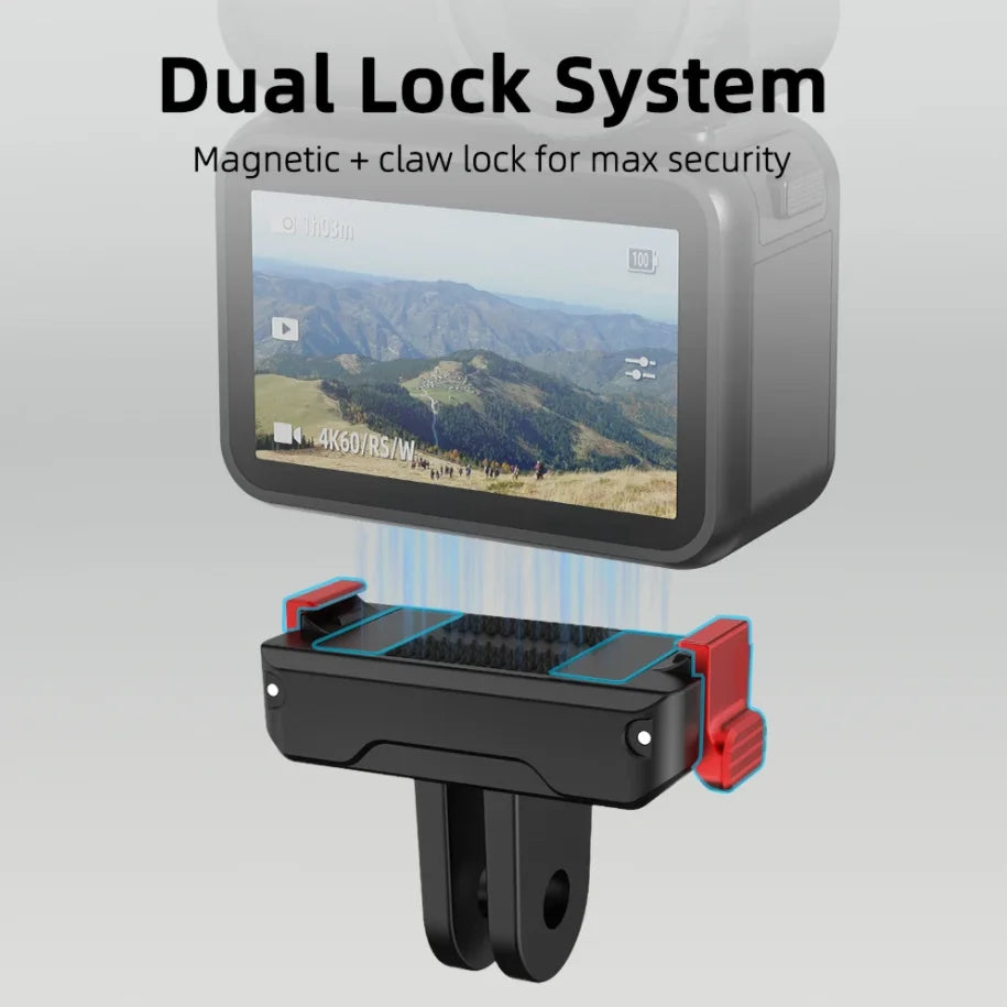 Quick-Release Mount for DJI OSMO NANO & Action 6 | Dual-Claw Camera Mount Adapter Zpaxo