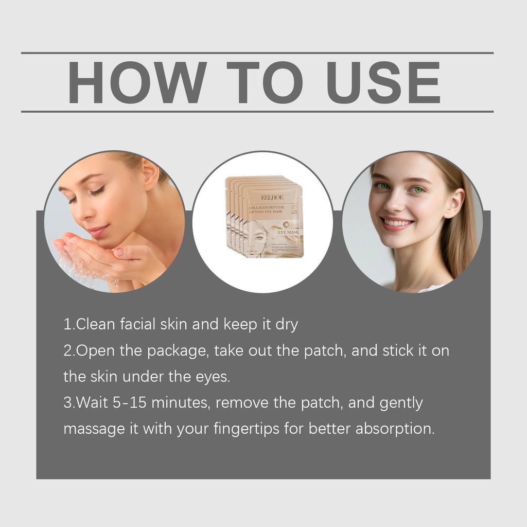 5Pcs Collagen Eye Mask Set for Puffiness and Dark Circles for Deep Hydration Lock and Seasonal Transition Repair to Soothe Zpaxo
