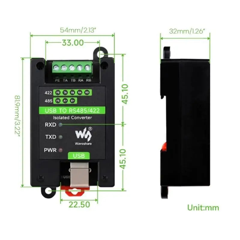 652F Industrial Grade USB to RS485/RS422 Adapter Isolated Converter FT232RNL SP485EEN Chip Stable Transmission Easy Install Zpaxo