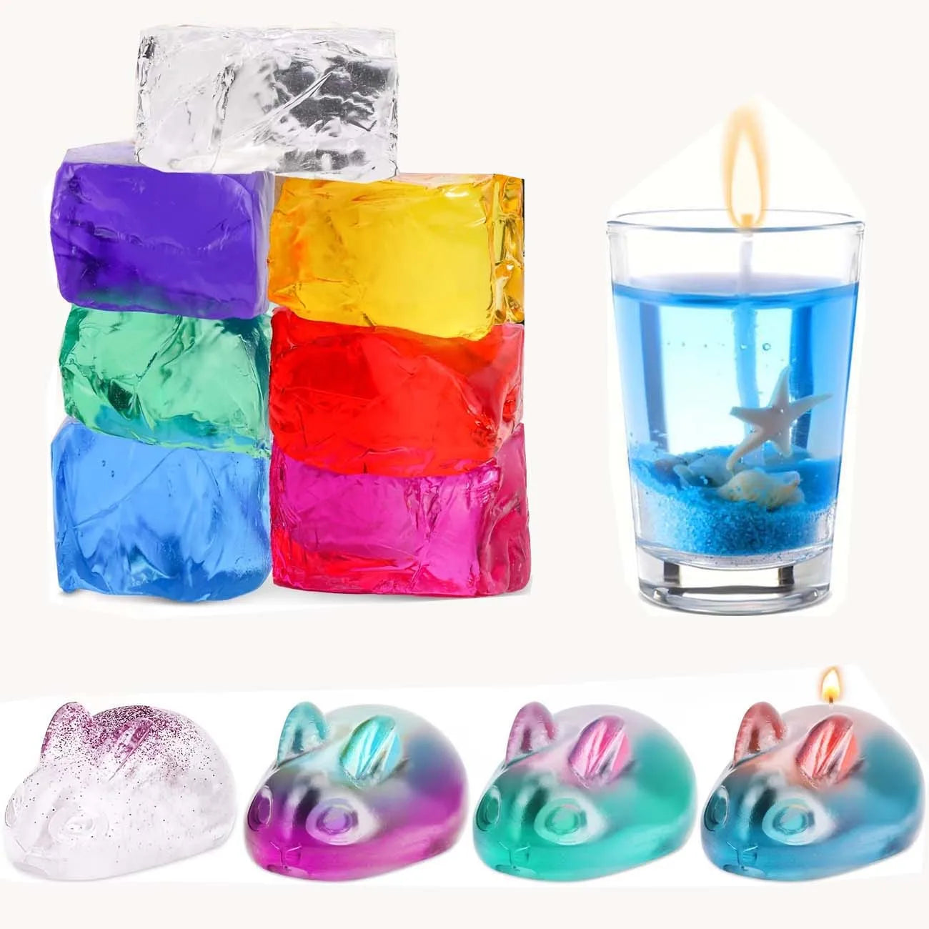 100g Colorful Jelly Gel Wax for Candle & Soap Making – DIY Craft Candle Making Wax Zpaxo