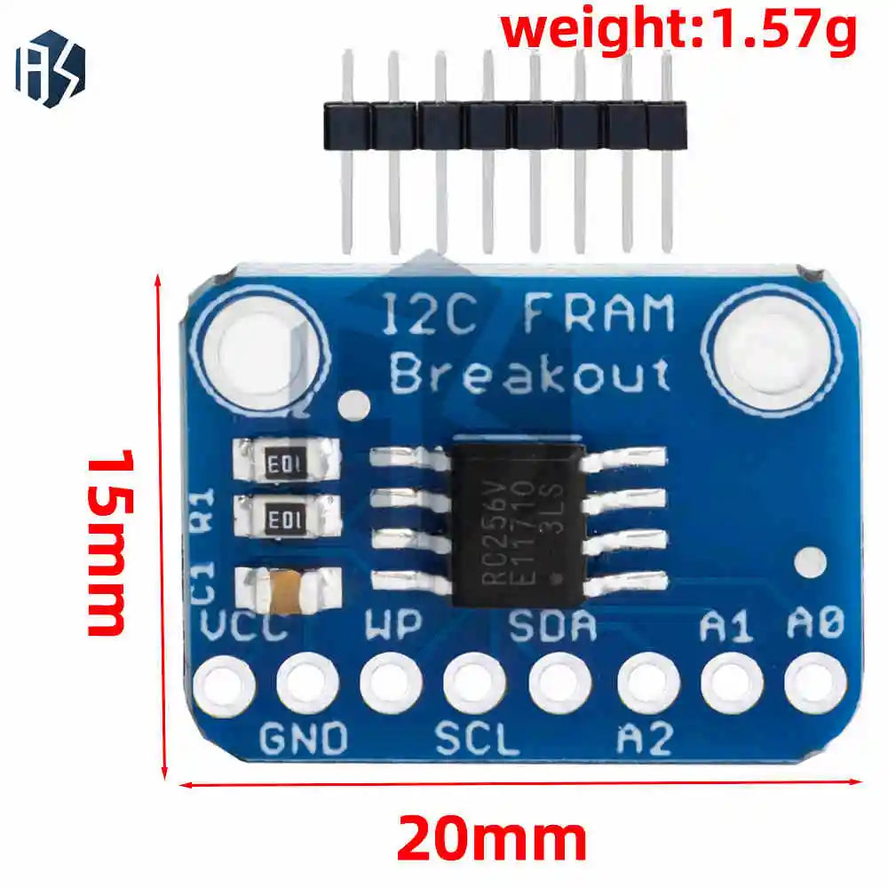 MB85RC256V I2C Non-Volatile Fram Breakout Module Development Tools 256KBit/32KByte for Low Power Data Loggers and Buffering Data Zpaxo