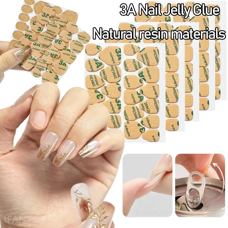 Double Side Nail Jelly Glue Wearable False Art Adhesive Tape Stickers