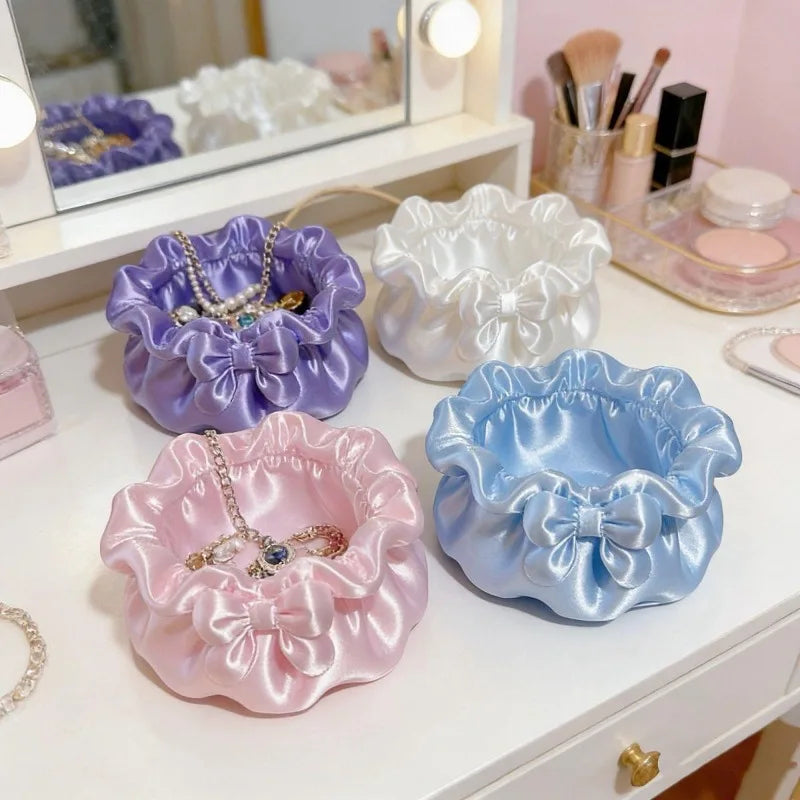 Petal-Shaped Bowknot Jewelry Organizer Box & Storage Bowl Jewelry Organizer Bowl Zpaxo
