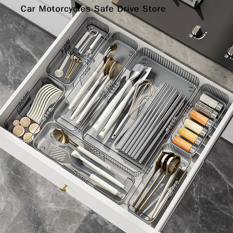 CMExpandable Drawer Organizer Storage Bins Plastic Divider Box