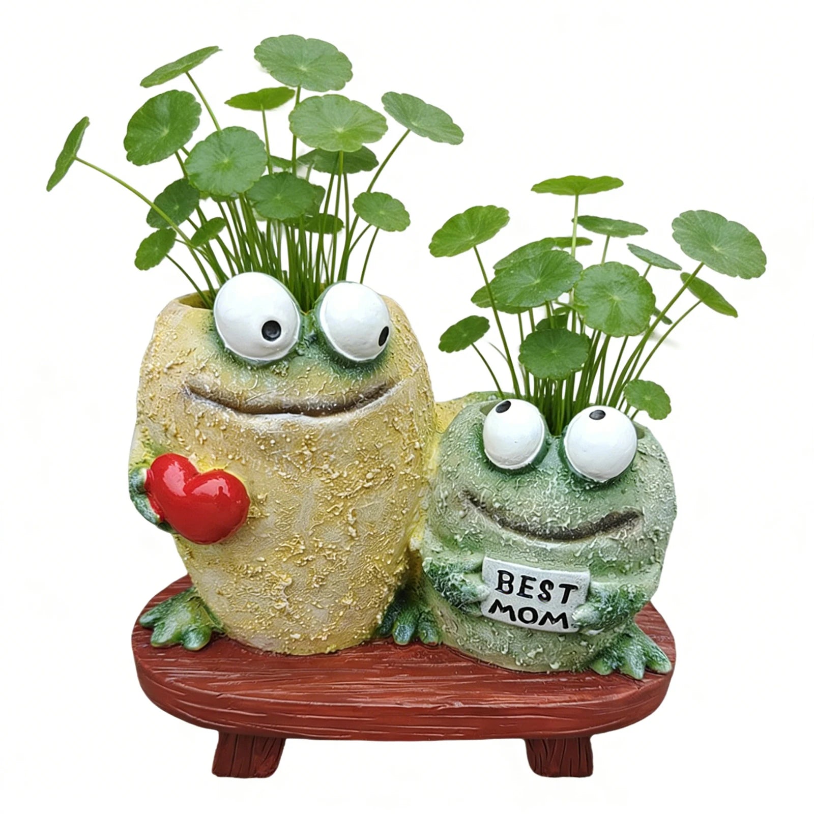 Funny Resin Frog Planter Cute Expression Multi-purpose Flower Statue