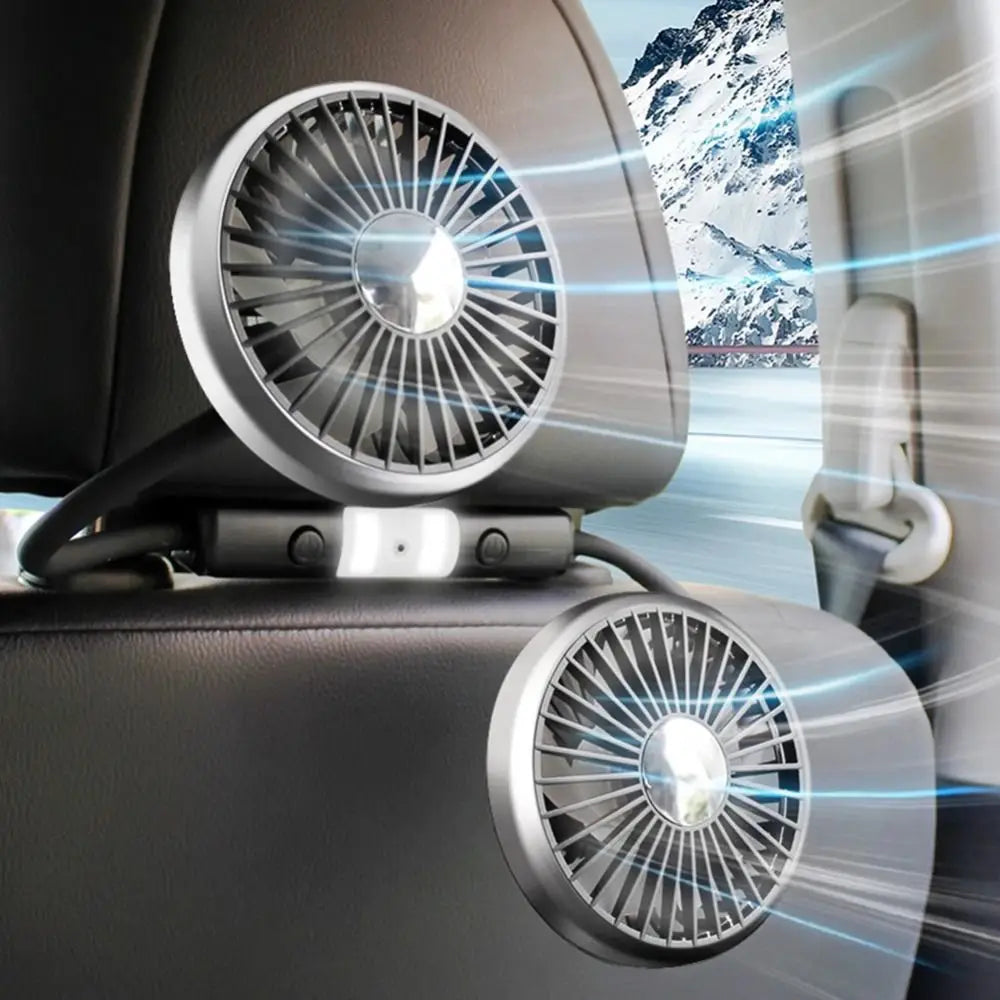 360 Vehicle-mounted Double-head Fan Multi-functional Silent Car Zpaxo