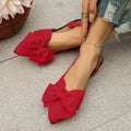 Women Sandals Butterfly-knot Closed Toe Fashion Shoes Slip-on Zpaxo Red 43