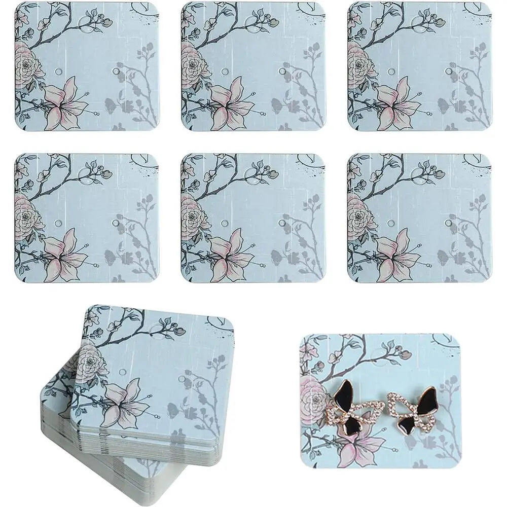 10/50/100Pcs Earring Display Cards Flower Pattern Earrings Holder Cards Tags DIY Earrings Packaging Zpaxo