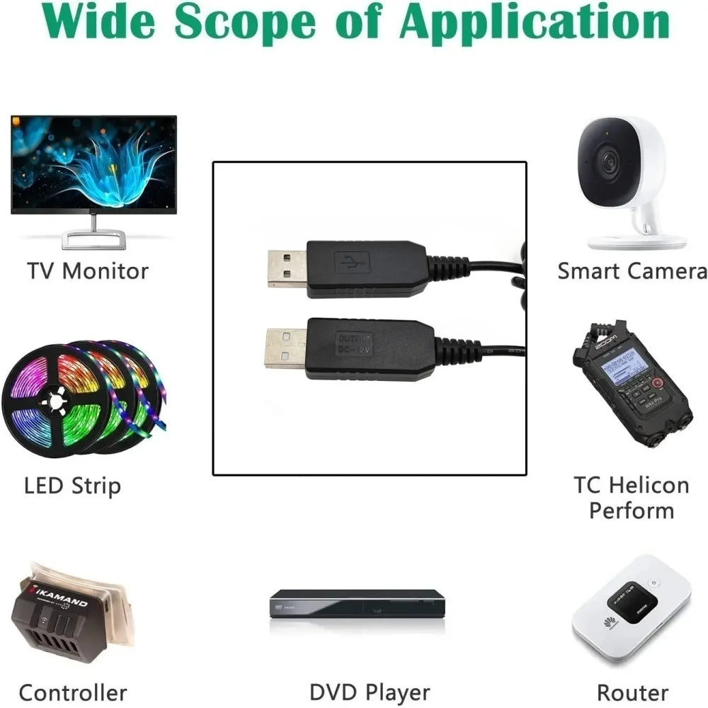 USB power boost line DC 5V to DC 9V / 12V Step UP Module USB Converter Adapter Cable 2.1x5.5mm Plug Zpaxo