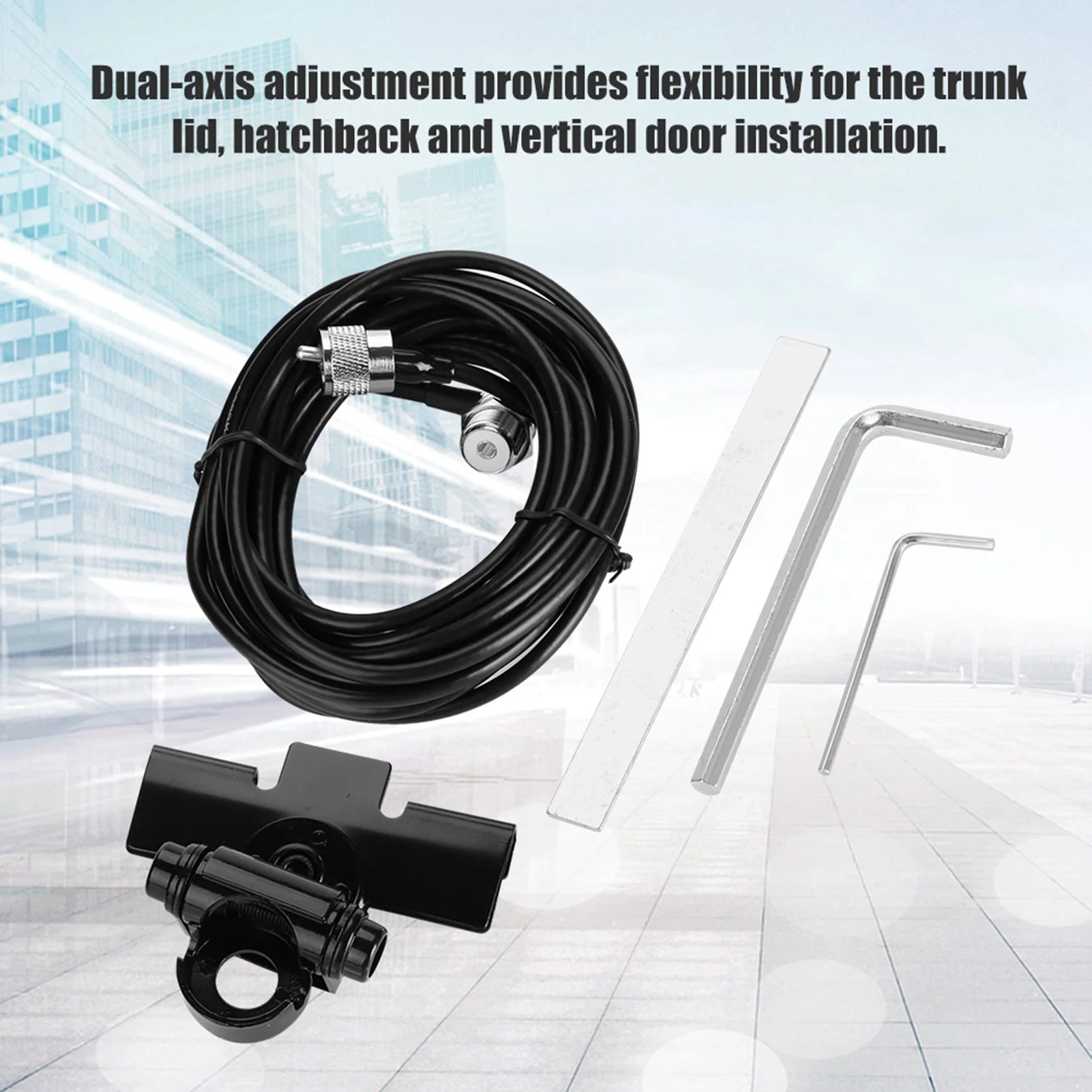 Car Antenna Mount Bracket Mobile Radio Clip Trunk Lid Hatchback Door