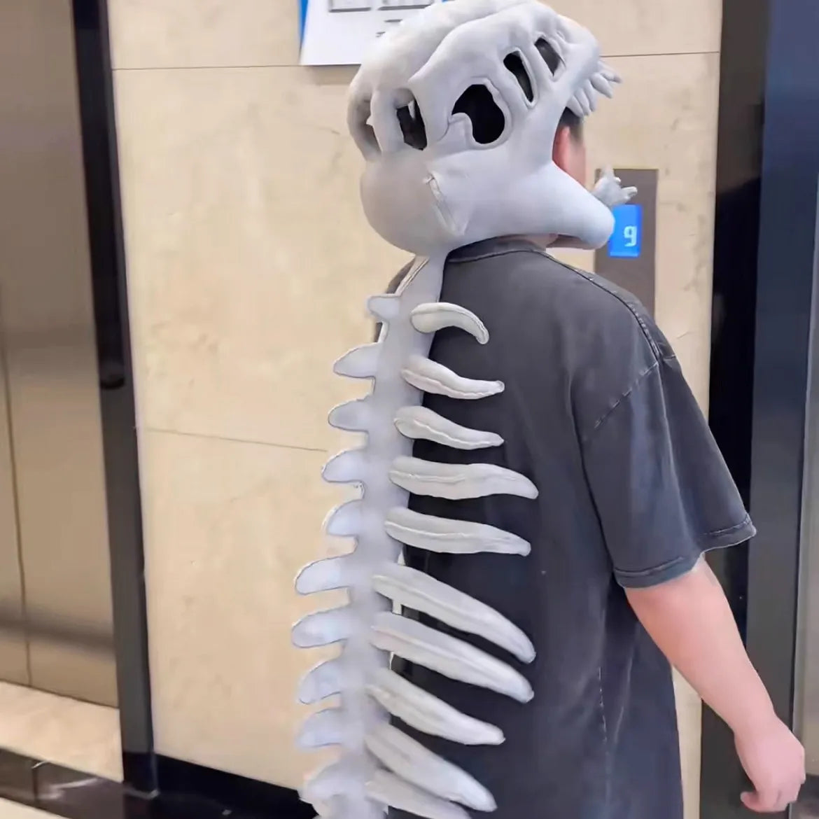 2026 Chinese Dinosaur Skeleton Plush Hoodie Roleplay Costume Mask Toy