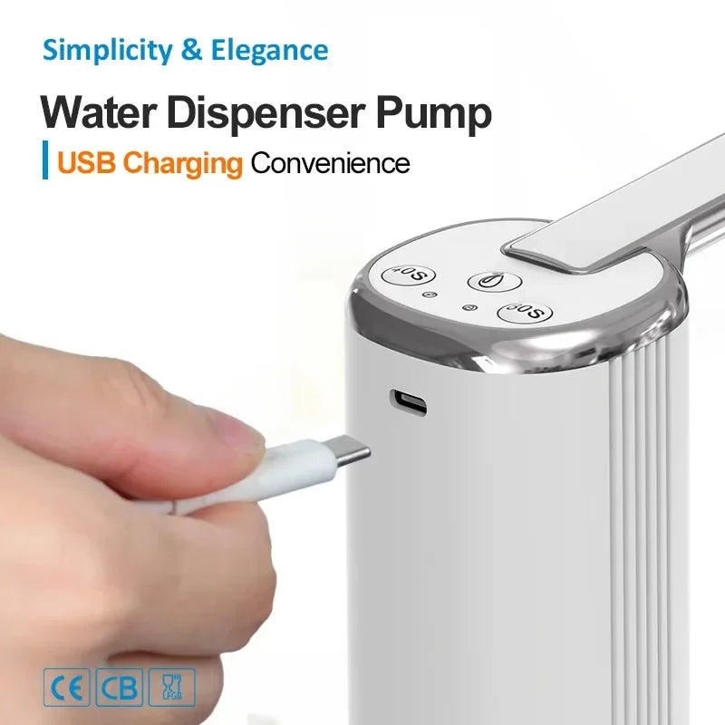 Water Dispensers Foldable Water Bottle Pump Automatic Dispenser Pump Button Control Portable Electric Water Dispenser for Home Zpaxo