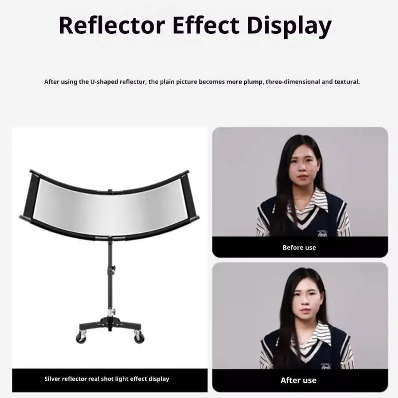 652F Curved Metal Photography Reflector Enhanced Light Reflection Zpaxo