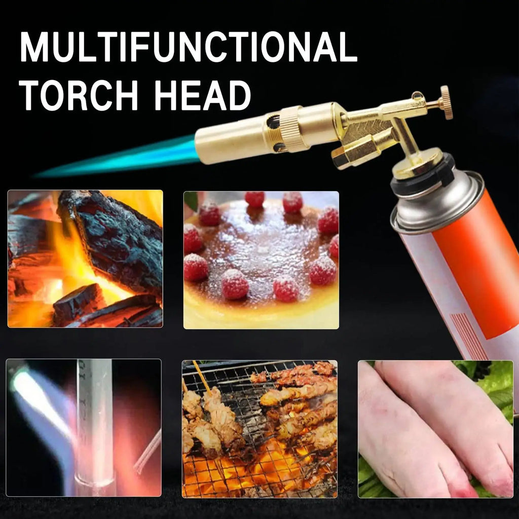 Adjustable Copper Alloy Butane Torch Head for Kitchen BBQ Baking Cooking Creme Handheld Blow Lighter - Flame Control Culinary To Zpaxo