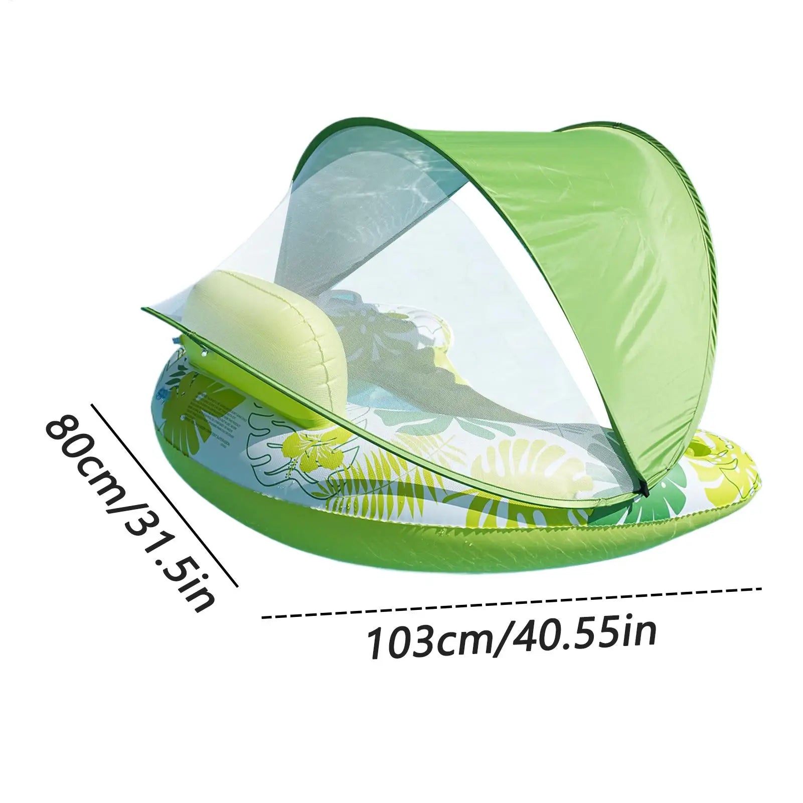 Inflatable Pool Float Detachable Canopy U-shape Lounge Chair Adult