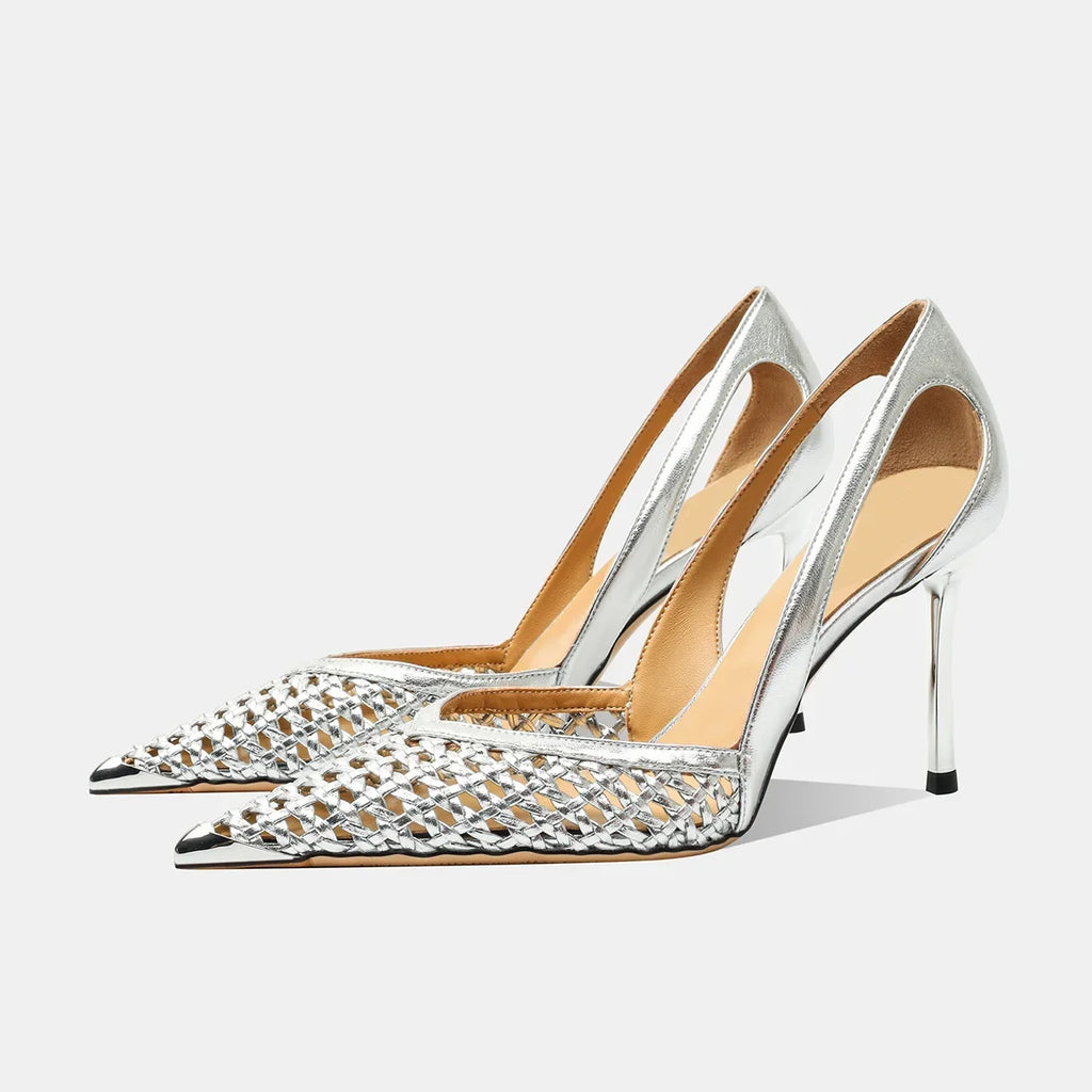 Women Heel Pumps Pointed Stiletto Heels Shoes Summer 2025 Luxury Zpaxo