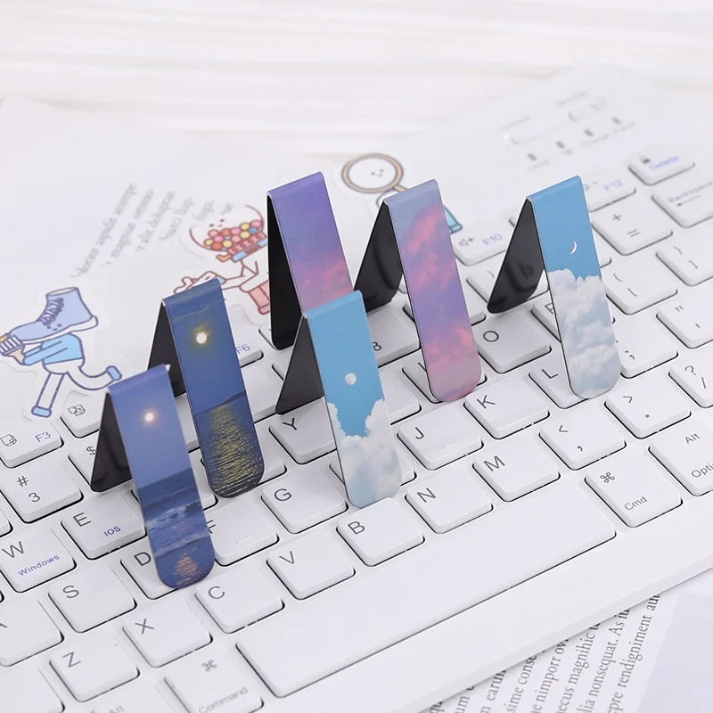 Creative Fashion Bookmark Girl Aesthetic Landscape Clouds Butterfly