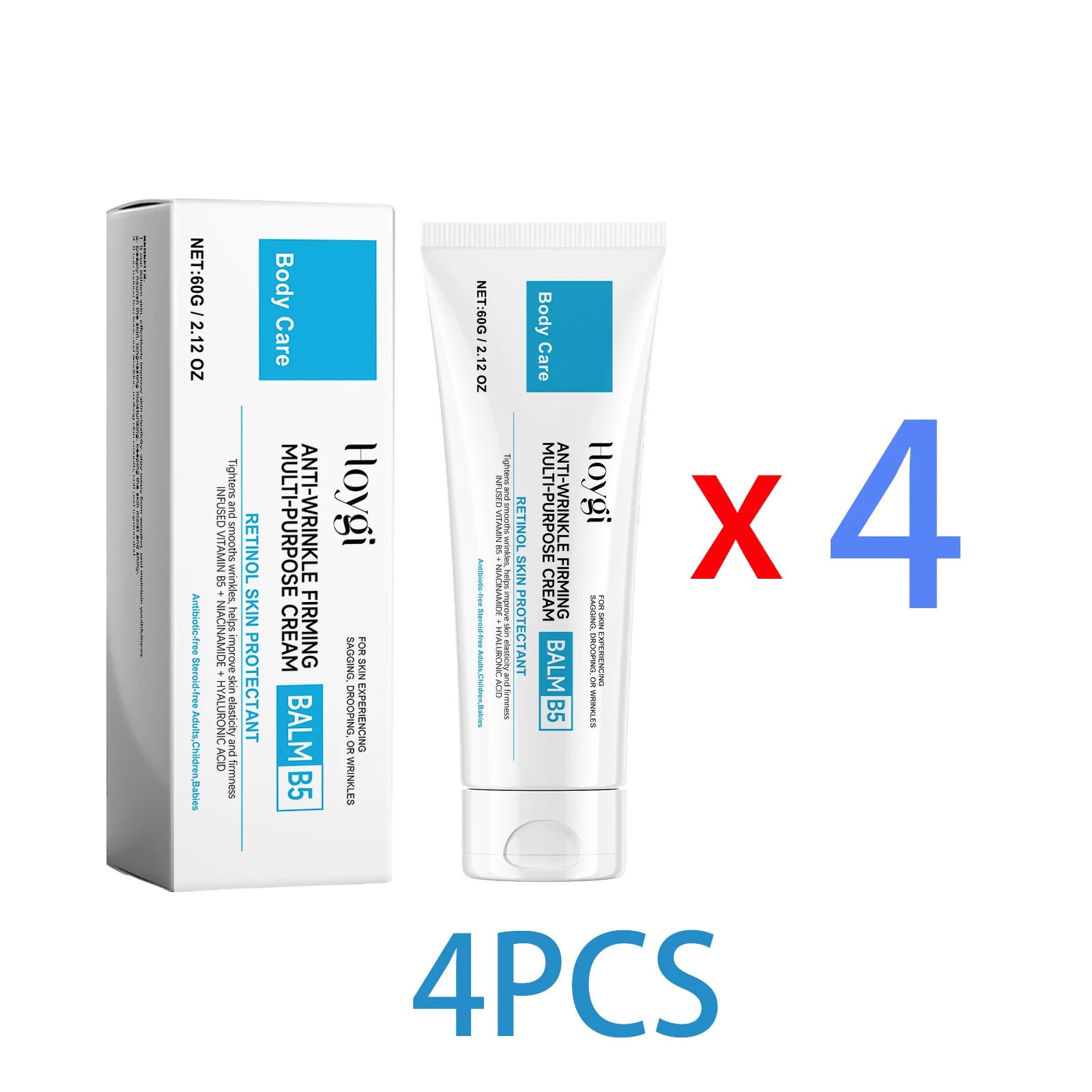 Retinol Body Butter Cream Anti Wrinkle Firming Moisturizer for Sagging Skin Deep Hydration Stretch Marks Vitamin B5 All Skin 60g Zpaxo 4PCS