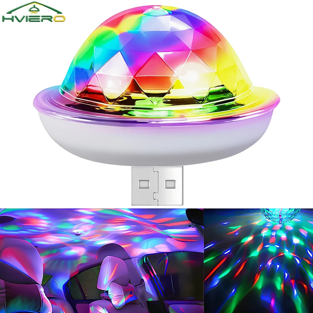 Mini USB RGB Disco Ball Light – DJ Stage & Party Ambient LED USB Party Light Zpaxo