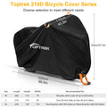 Toptrek Bike Cover 210D Oxford Outdoor Storage Waterproof&Anti-UV Bicycle Cover with Waterproof Membrane for 1-3 Bikes Rain Snow Zpaxo 220x120x110cm XL