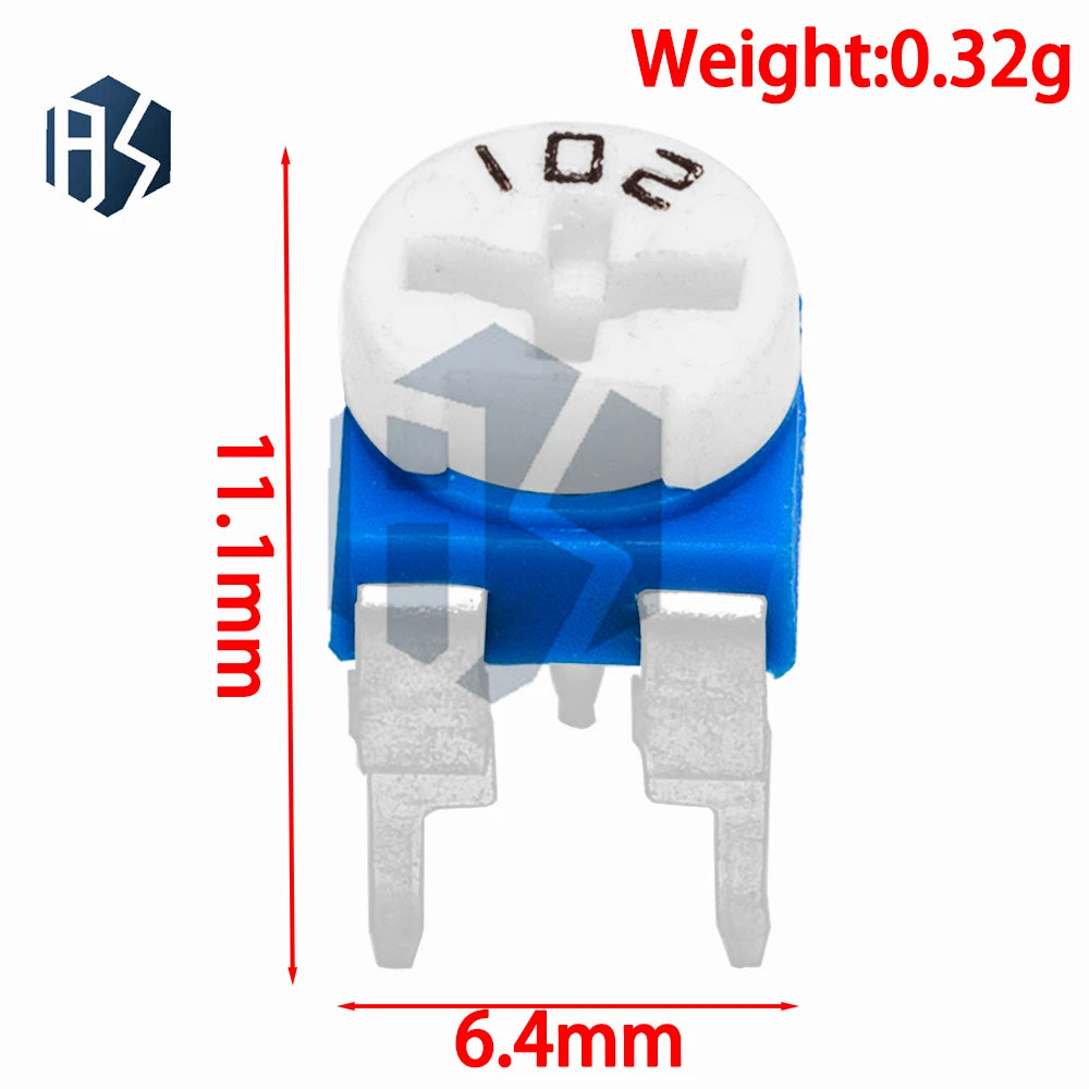 10pcs Rm063 Rm-063 100 200 500 1k 2k 5k 10k 20k 50k 100k 200k 500k 1m Ohm Trimpot Trimmer Potentiometer Variable Resistor Zpaxo