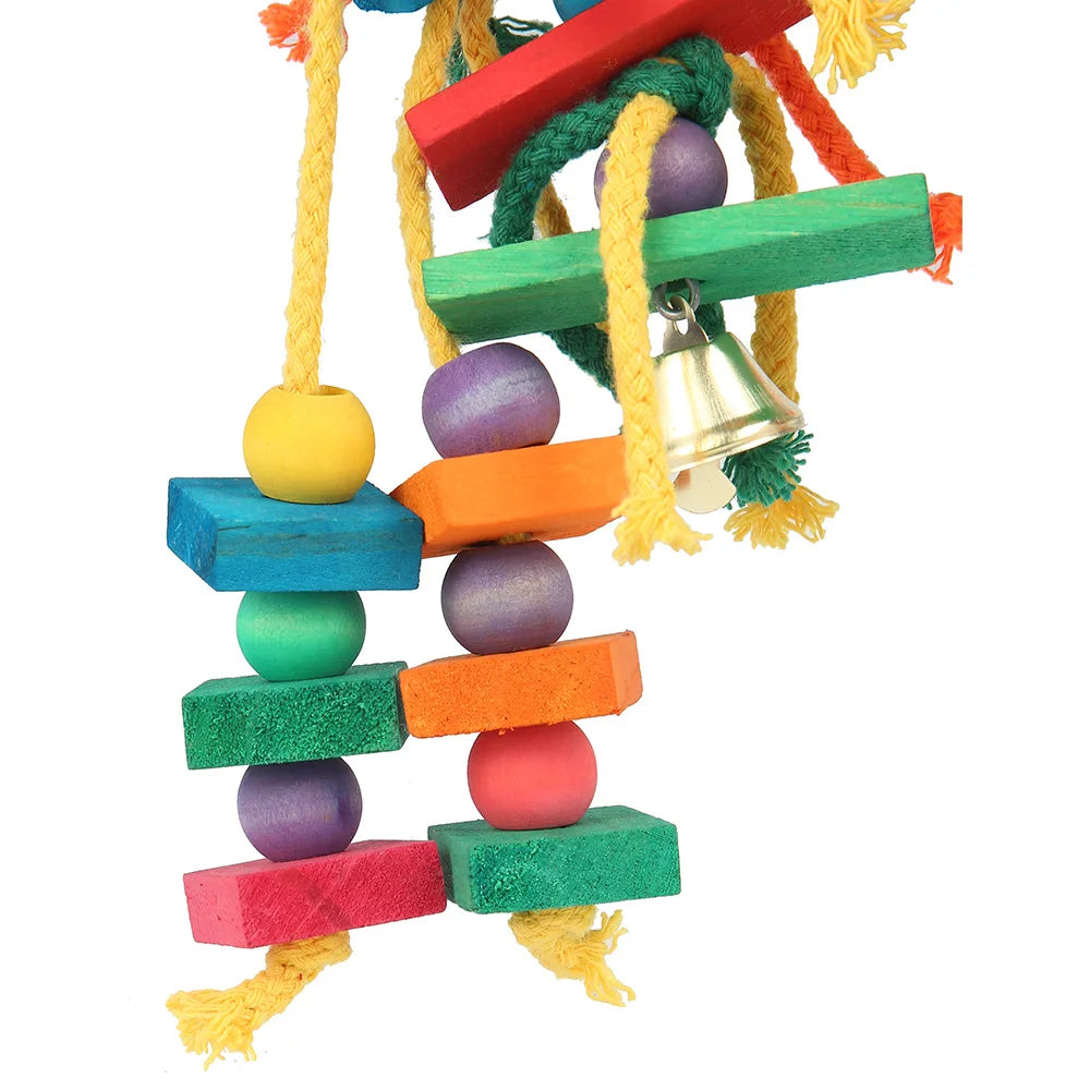 Wood Parrot Bird Toys Love Bird Cage Funny Training Bird Toys Cotton Rope Parrot Toy Bite Resistant Bird Tearing Toy Pet Product Zpaxo