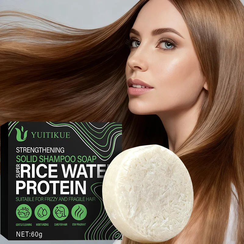 YUITIKUE Rice Protein Shampoo Bar – Frizzy & Fragile Hair 60g Solid Shampoo Bar Zpaxo