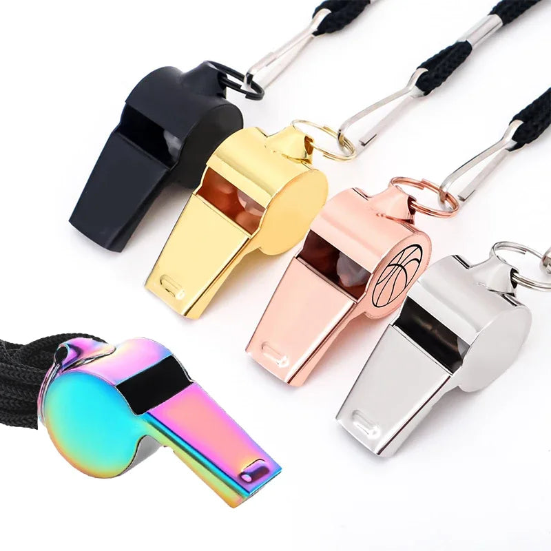 Outdoor Survival Whistle High Quality Stainless Steel Black Rose Golden Whistle Hanging Neck Sports Whistle Lifeguard Whistle Zpaxo