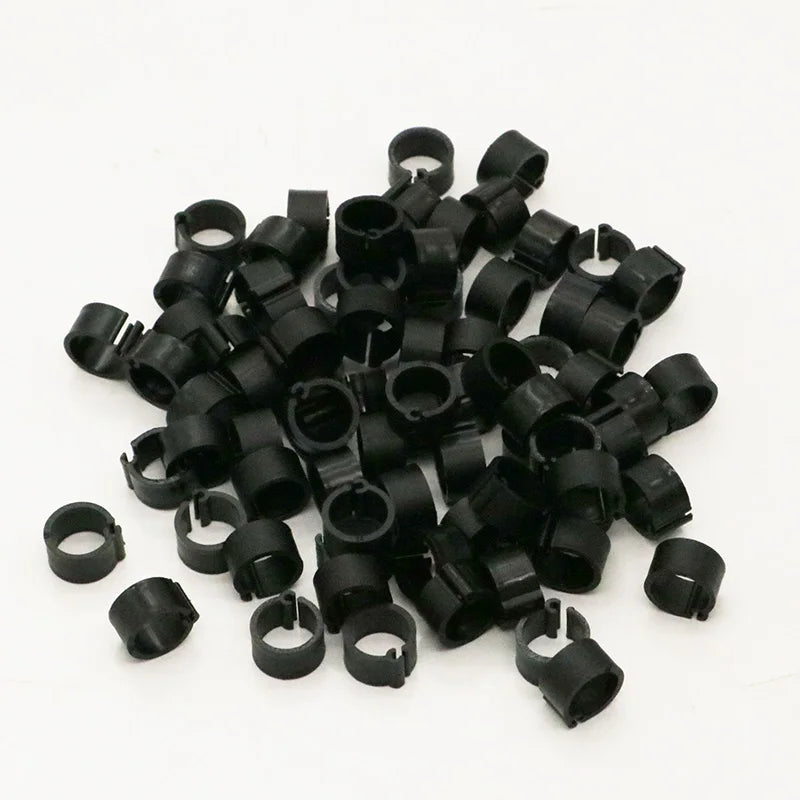 Birds Feet Rings Inner Diameter Width Plastic Clip Ring Pigeon Dove Zpaxo black