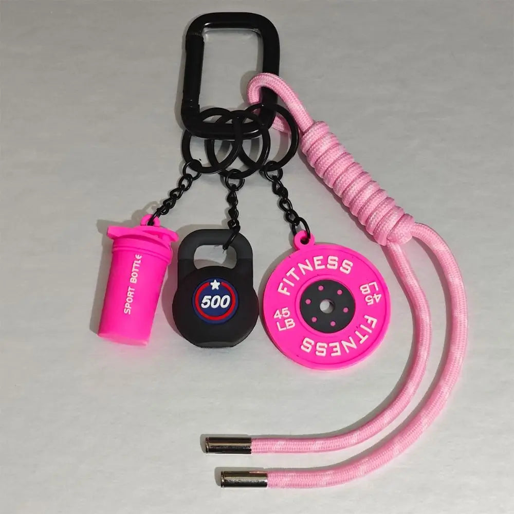 Mini Barbell Plates Key Chain Rectangular Buckle Kettlebells Simulation Dumbbells Keyring Bag Charm Creative Zpaxo