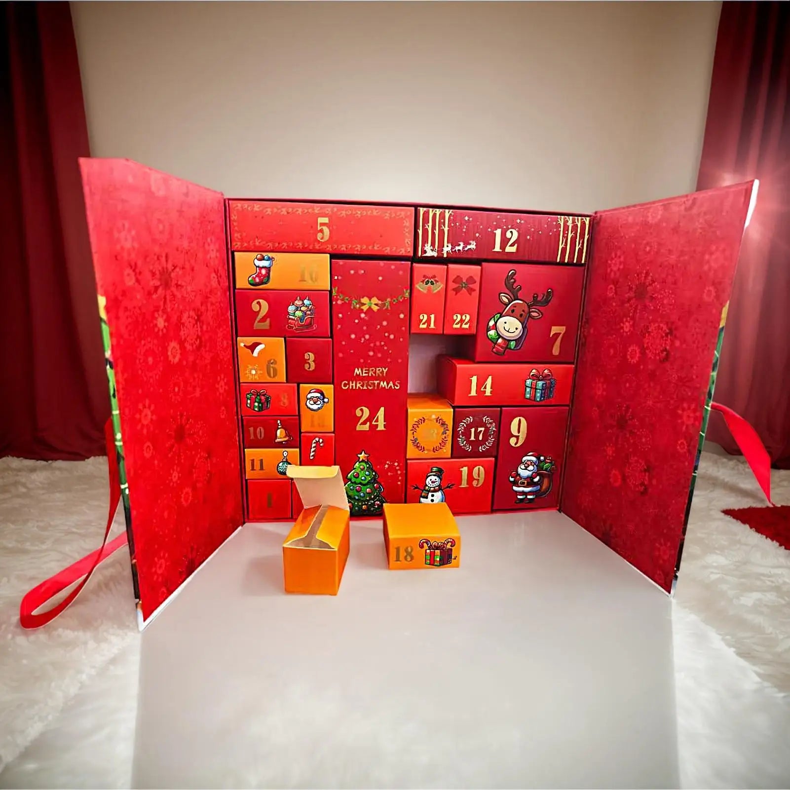 2025 Christmas Advent Calendar Empty Box 24 Days Countdown Printed