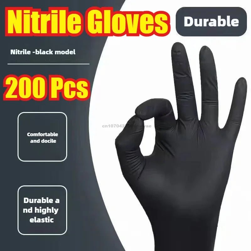 Kitchen Gloves Disposable Nitrile Latex Gloves Black Washing Tableware Housework Car Industry Gardening Pet Care Cooking Tools Zpaxo