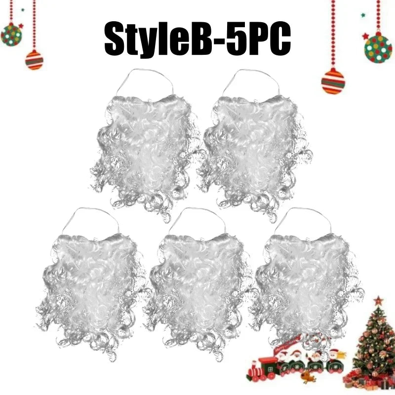 Realistic Santa Fake Beard Premium Costume Adjustable Earloops Zpaxo B-5PCS