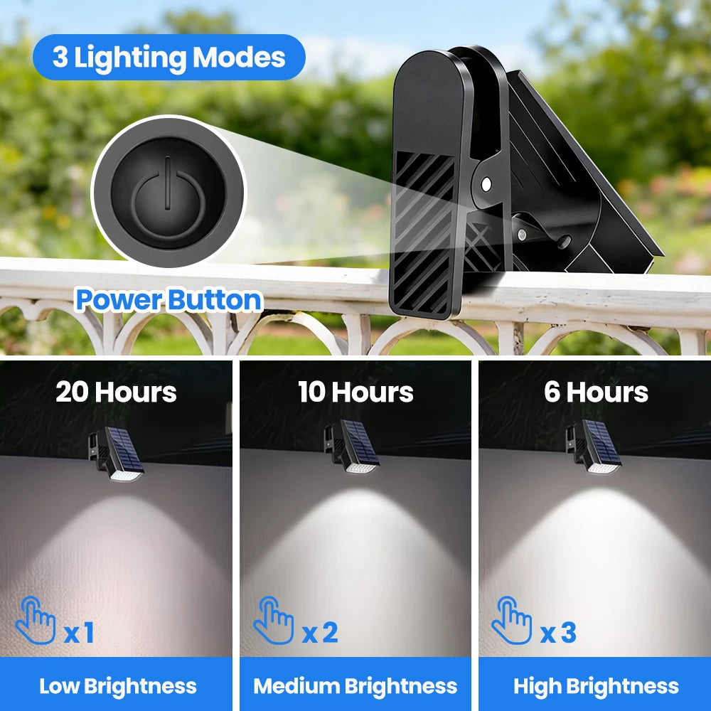 Clip On Outdoor Solar Spot Lights With 3 Lighting Modes IP65 Waterproof Clip On Railing Solar Light For Garden Patio Yard Zpaxo